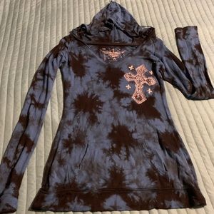 Long Sleeve Rock&Roll Cowgirl Shirt w/hood